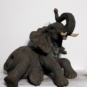 Elephant Figurine in Gray and Brown